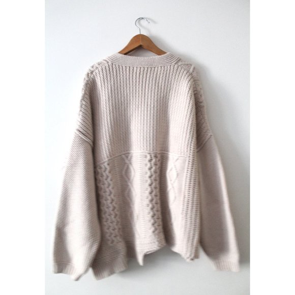 AMBUSH Patchwork Knit Logo Cardigan / Small / Birch Oversized Logo Mens - Picture 6 of 14